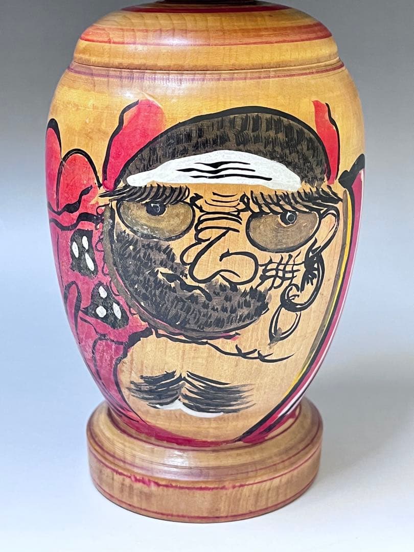 Kyutaro Ogura Kokeshi Wooden Doll Rare Daruma Form Traditional Doll