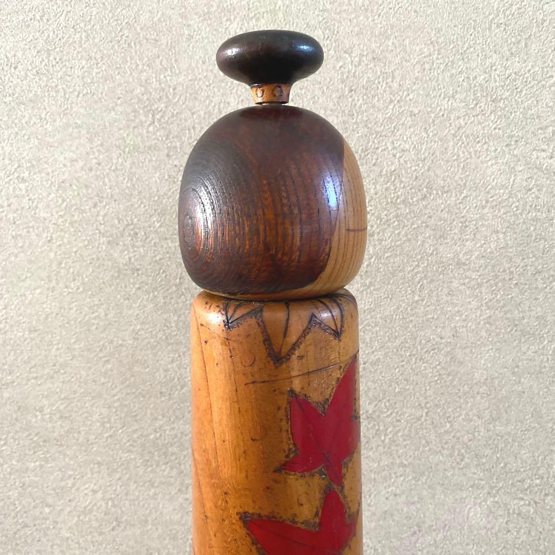 Large 43 cm Creative Kokeshi Doll by Toa Sekiguchi, Maple Kimono Design