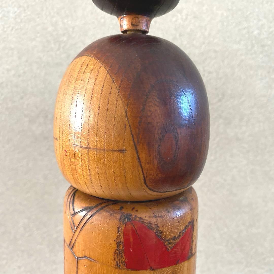 Large 43 cm Creative Kokeshi Doll by Toa Sekiguchi, Maple Kimono Design