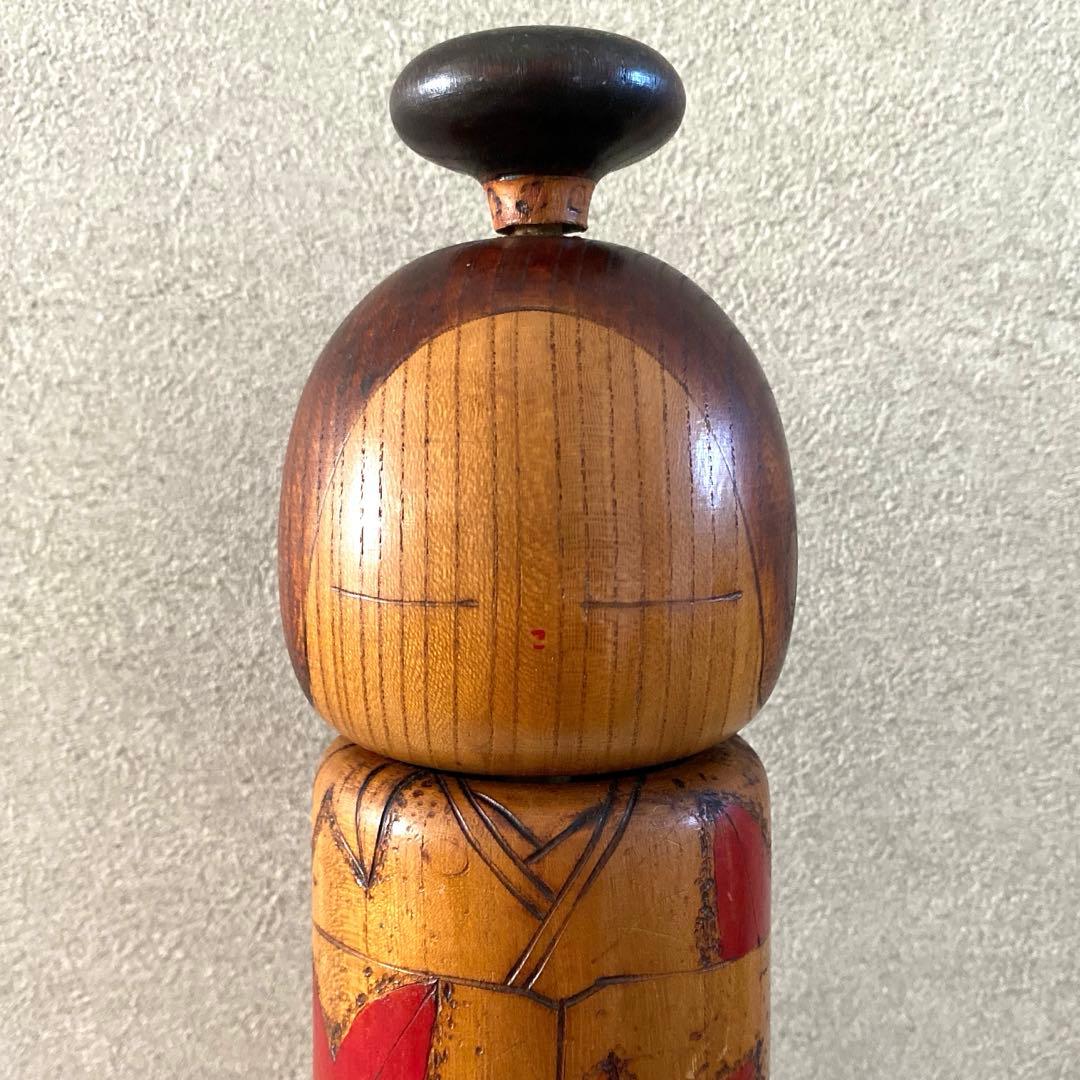 Large 43 cm Creative Kokeshi Doll by Toa Sekiguchi, Maple Kimono Design