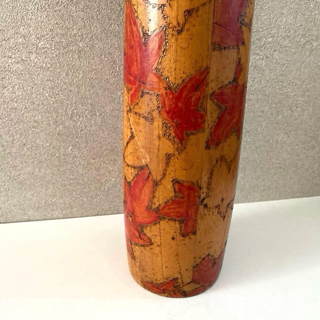 Large 43 cm Creative Kokeshi Doll by Toa Sekiguchi, Maple Kimono Design