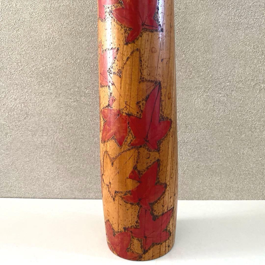 Large 43 cm Creative Kokeshi Doll by Toa Sekiguchi, Maple Kimono Design