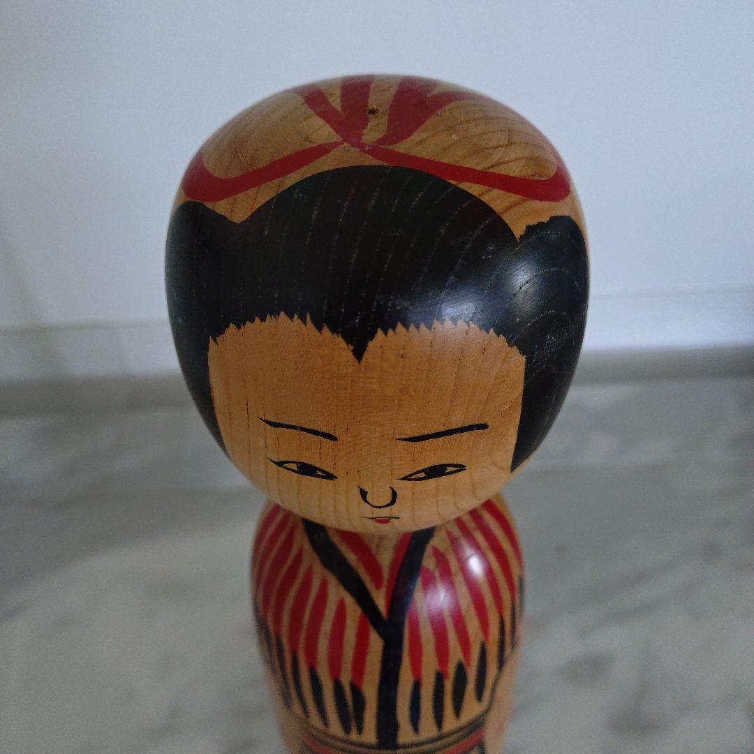 Ogura Kyutaro Kijiyama Traditional Kokeshi Wooden Doll Hand-Painted Floral 32 cm