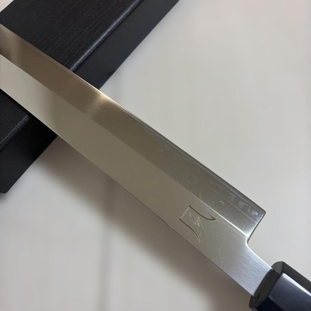 VG-10 Honyaki Kiritsuke Yanagiba Sushi Knife Mirror Polished Ebony Handle 270mm