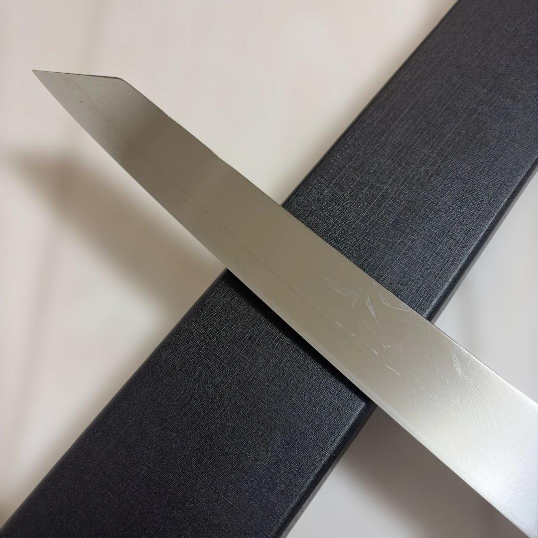 VG-10 Honyaki Kiritsuke Yanagiba Sushi Knife Mirror Polished Ebony Handle 270mm