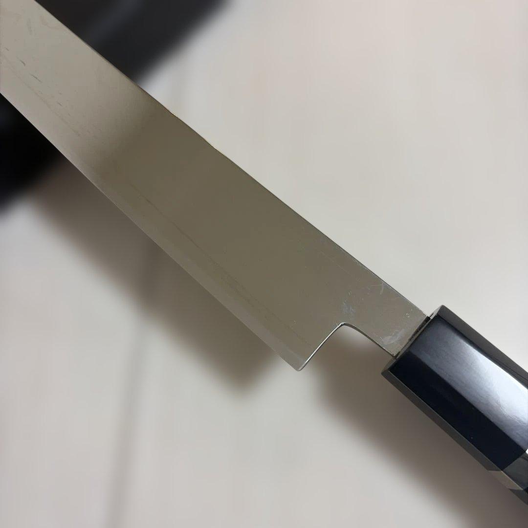 VG-10 Honyaki Kiritsuke Yanagiba Sushi Knife Mirror Polished Ebony Handle 270mm