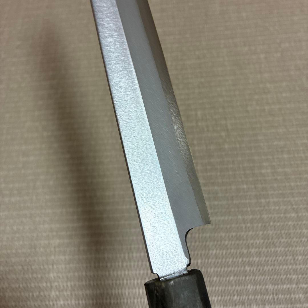 Sakai Ichimonji Tadakuni Yanagiba Knife Ginsan Steel Black Buffalo Octagonal Handle