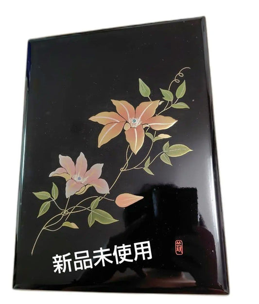 Wajima Lacquer Letter Box, Clematis Maki-e Design by Hiroko Kawasaki, Soneya