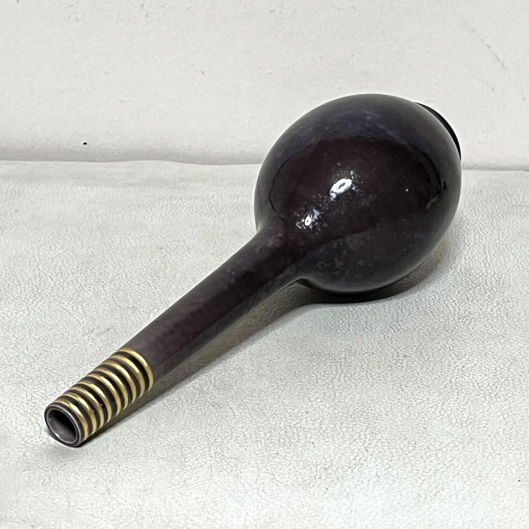 Nakamura Suiran Purple Kochi Ware Tsurukubi Vase with Original Wood Box (Tomobako), Heian