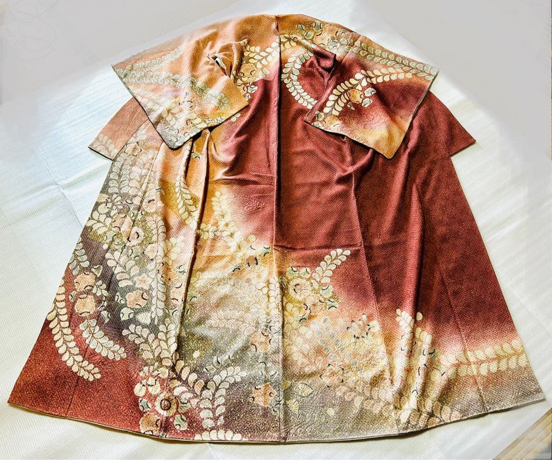 Yamato Houmongi Kimono & Fukuro Obi Set Tsujigahana Shibori Kinsai Silk