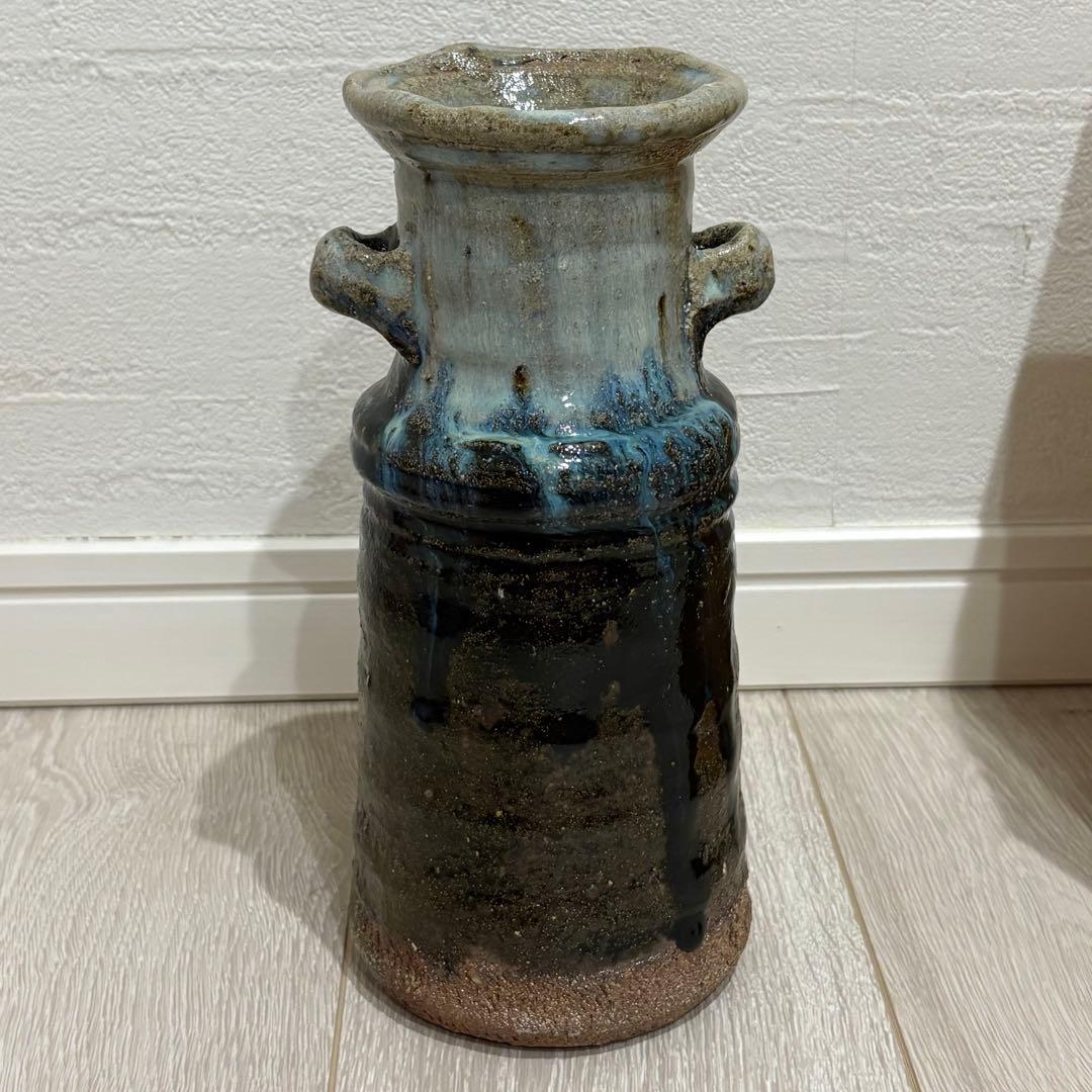 Toan Karatsu Ware Flower Vase Hanaire with Tomobako Wood Box