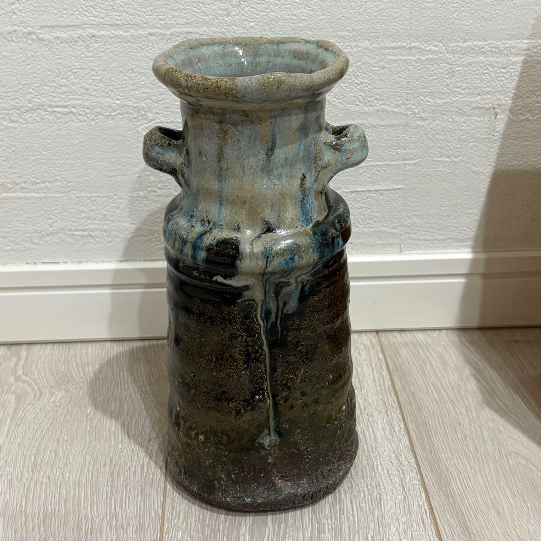 Toan Karatsu Ware Flower Vase Hanaire with Tomobako Wood Box