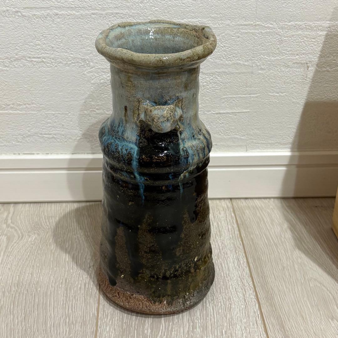 Toan Karatsu Ware Flower Vase Hanaire with Tomobako Wood Box