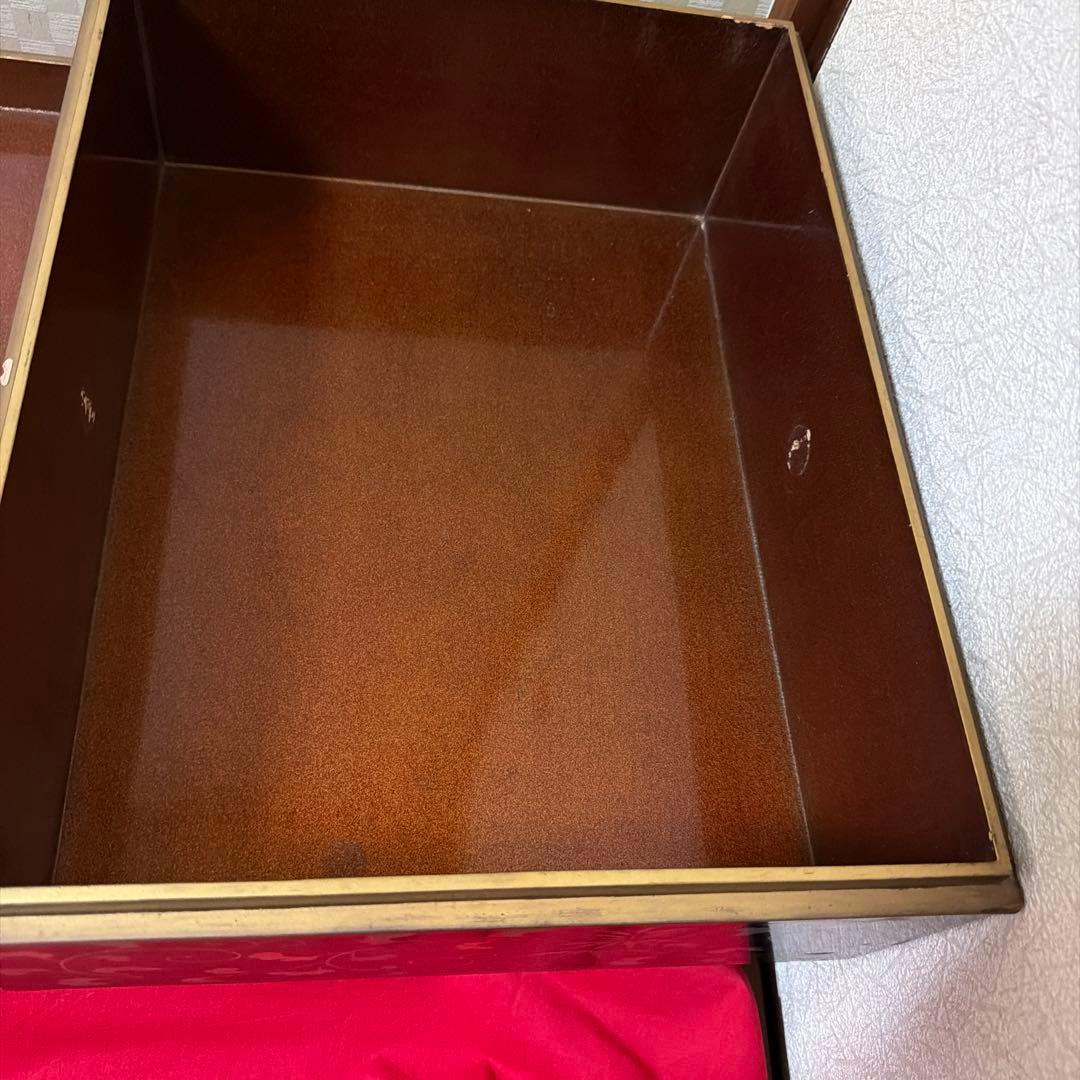 Japanese Writing Box Fumibako Two-Tier Maki-e Lacquer Gold Karakusa Design