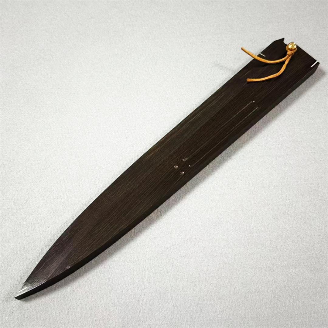 Ebony Wooden Saya Sheath for 300mm Yanagiba Sashimi Knife with Brass Pin