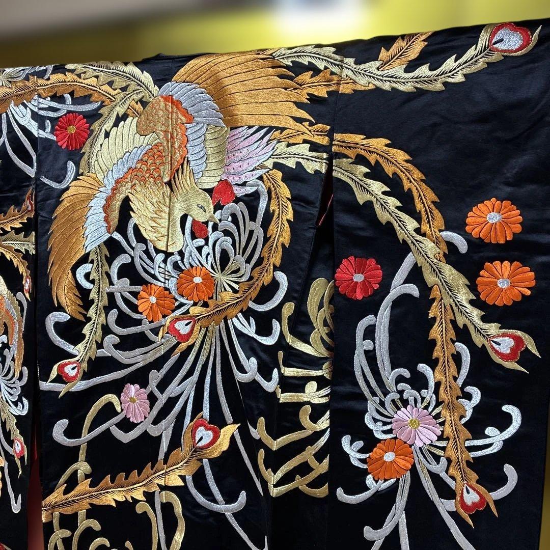Uchikake Wedding Kimono Color Uchikake Silk Donsu Embroidery Black Ground