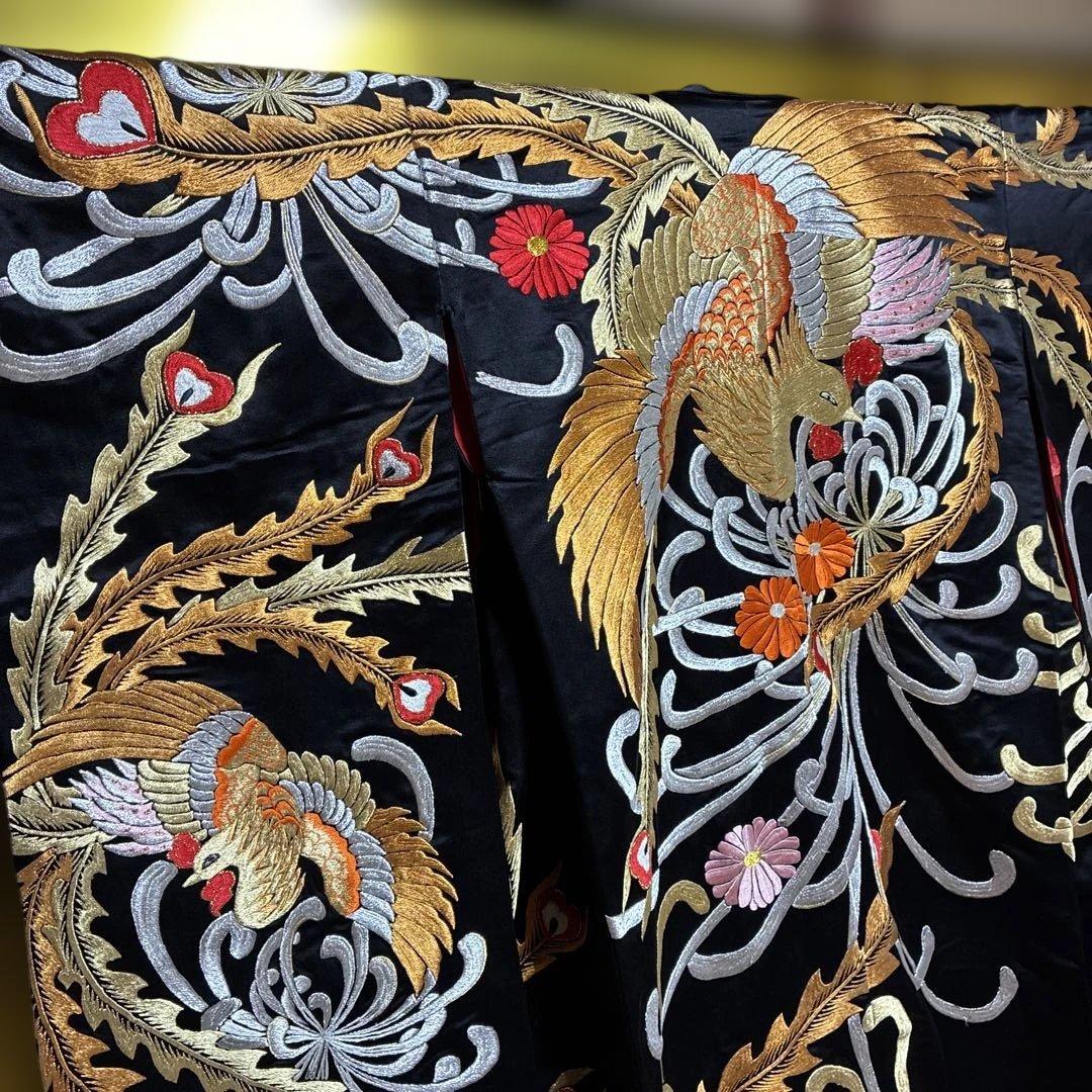 Uchikake Wedding Kimono Color Uchikake Silk Donsu Embroidery Black Ground