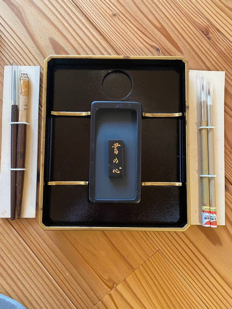 Nakamura Soetsu Lacquered Suzuribako Writing Box with Sansui Landscape Maki-e