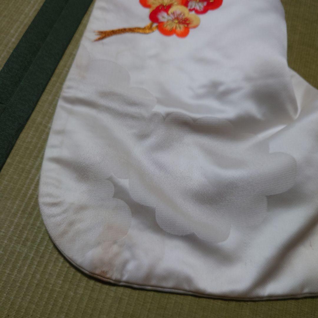 Uchikake Wedding Kimono Silk with Embroidery and Woven Design Showa Antique