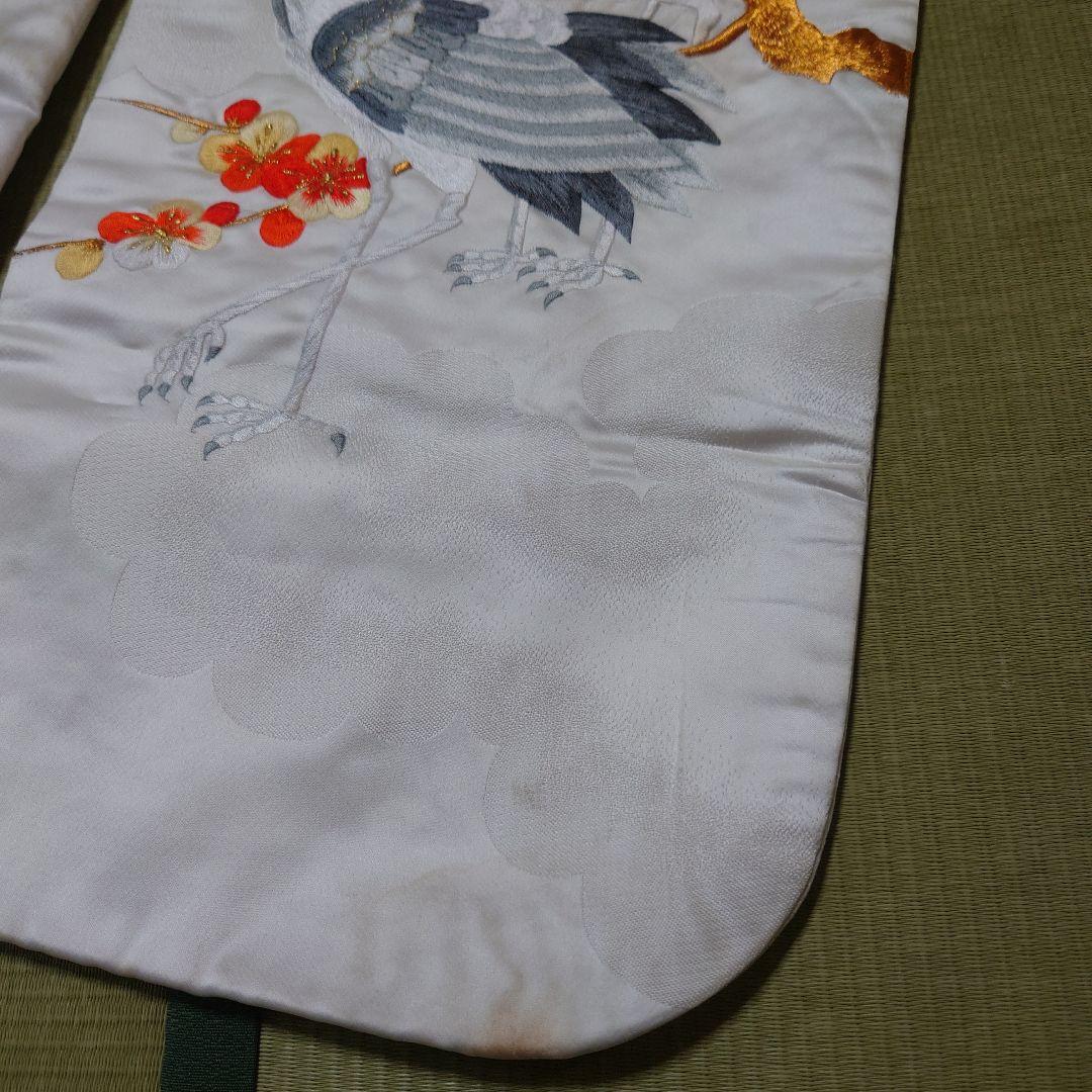 Uchikake Wedding Kimono Silk with Embroidery and Woven Design Showa Antique