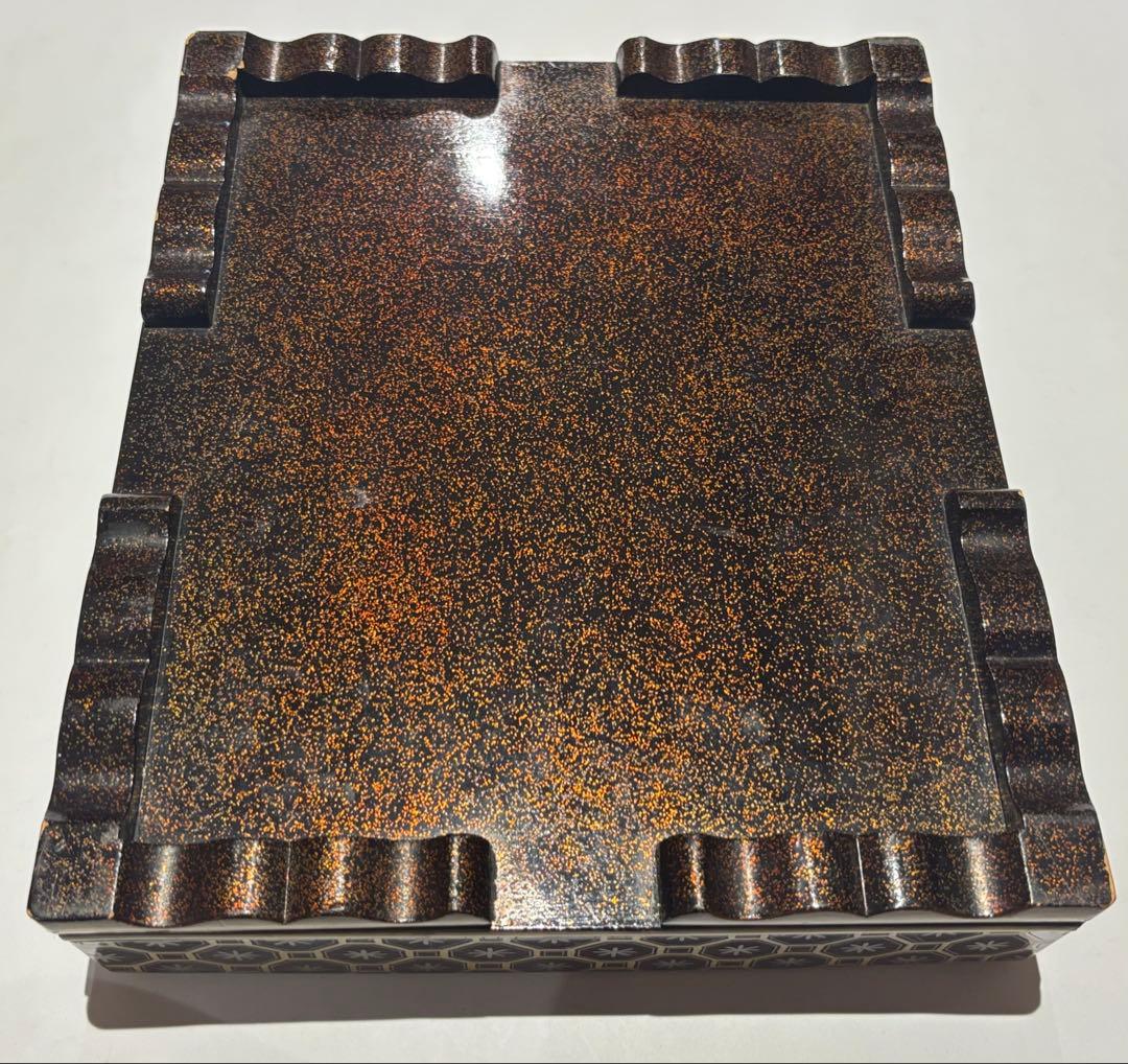 Ofumi Box Urushi Lacquer Gold Maki-e, Edo Period, Jodo Shinshu Buddhism, Approx. 30.5 x 16 x 6.5 cm
