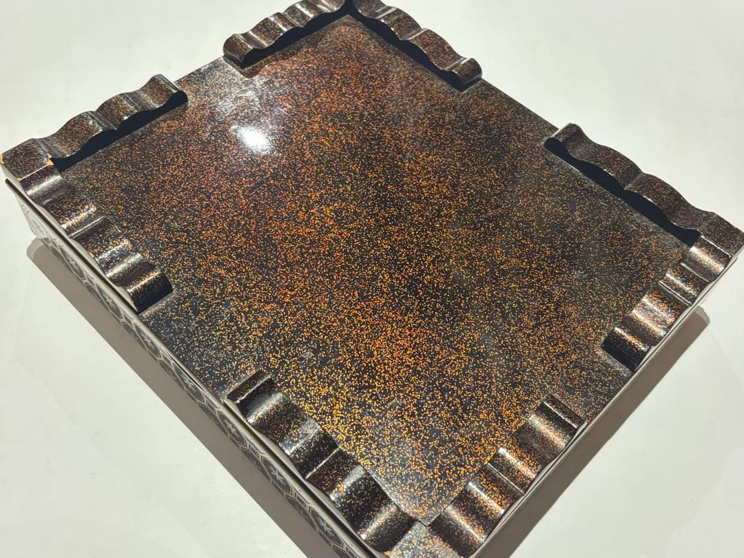 Ofumi Box Urushi Lacquer Gold Maki-e, Edo Period, Jodo Shinshu Buddhism, Approx. 30.5 x 16 x 6.5 cm