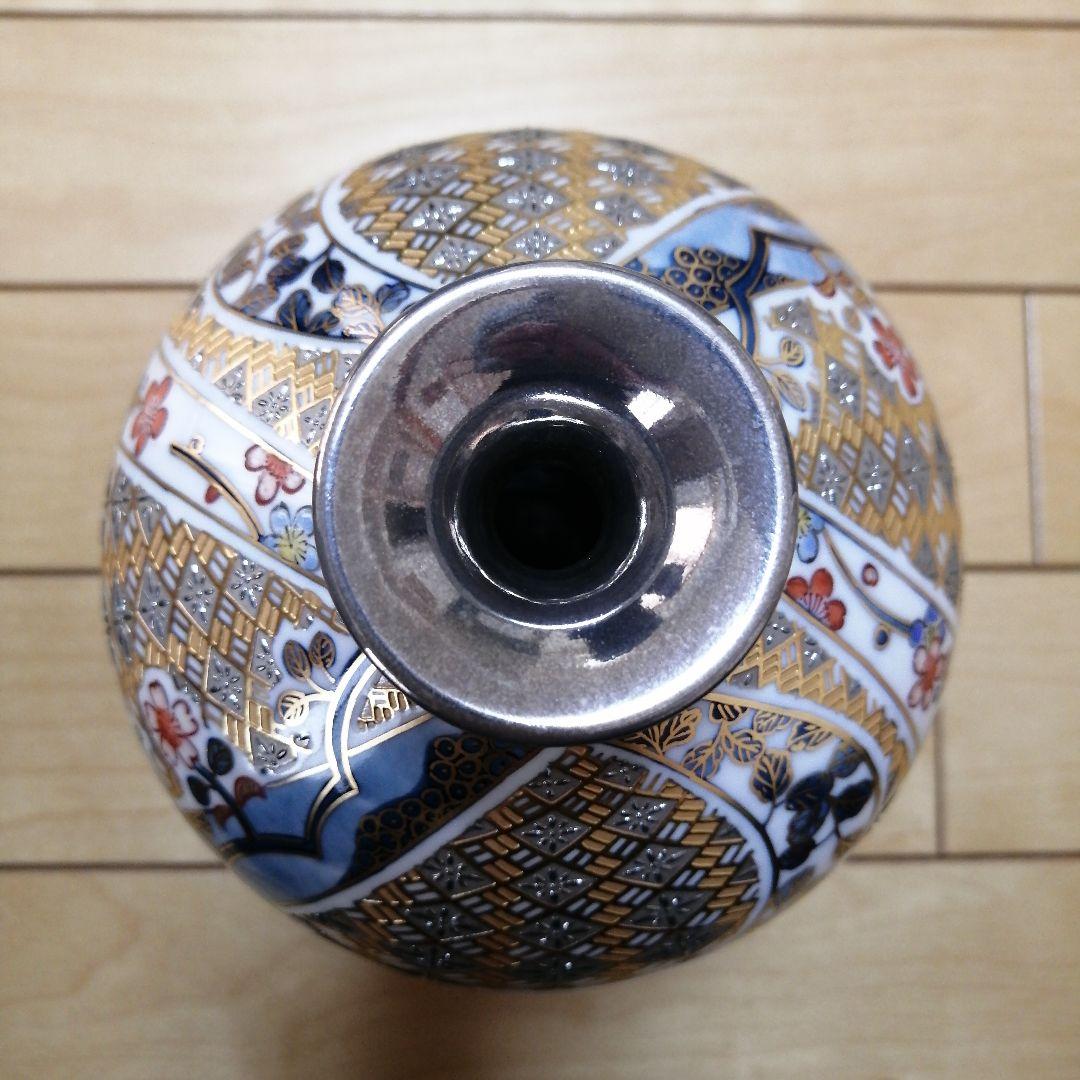 Yamamoto Ichiyo Pure Platinum Rimpa-Style Iris Vase with Signed Wooden Box