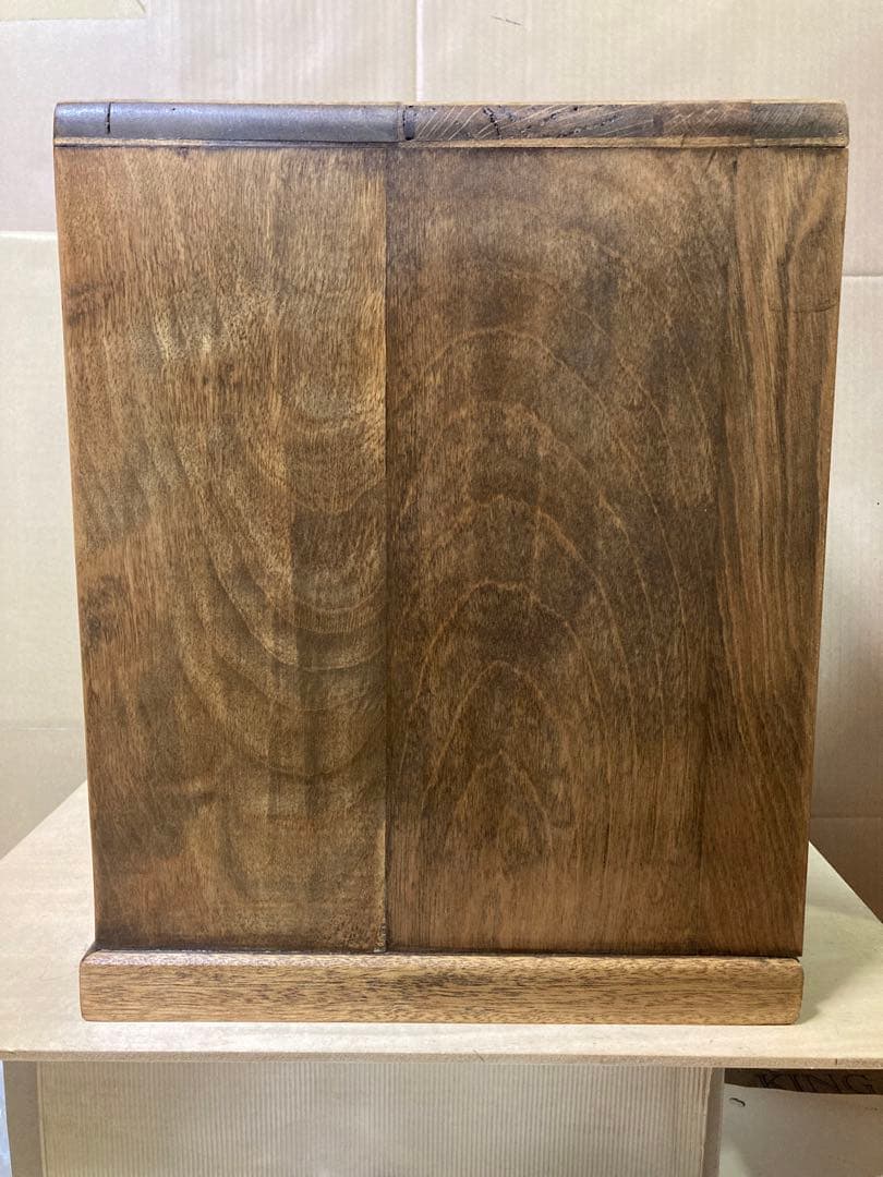 Handmade Vintage-Style Wooden Tabletop Chest 5 Small Drawers Oil-Finished Brass Pulls