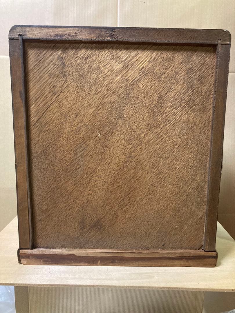 Handmade Vintage-Style Wooden Tabletop Chest 5 Small Drawers Oil-Finished Brass Pulls