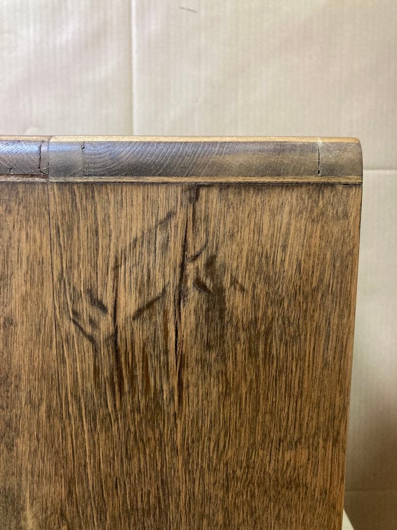 Handmade Vintage-Style Wooden Tabletop Chest 5 Small Drawers Oil-Finished Brass Pulls