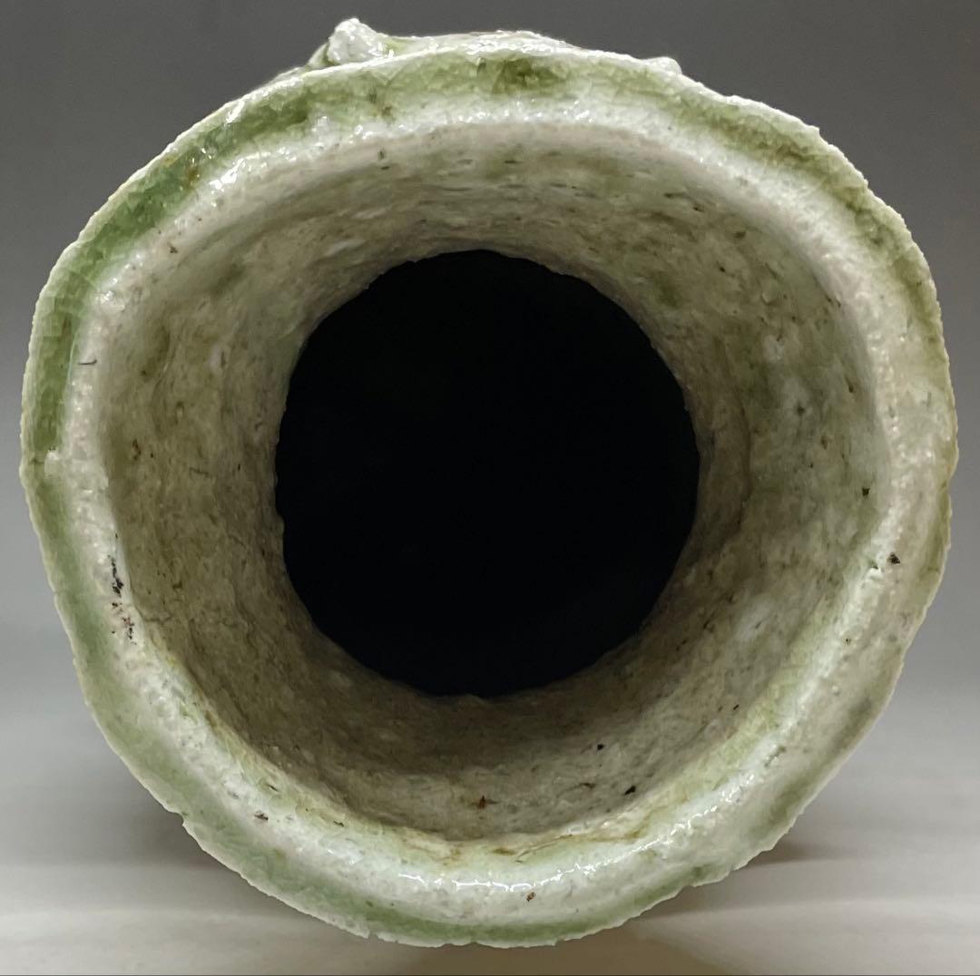 Okuda Eizan Vase Hanaire Shigaraki Ware with Wood Box and Cloth