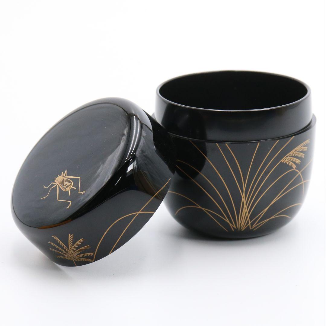 Nakamura Takaya Chu-Natsume Tea Caddy Suzumushi Cricket Gold Maki-e Lacquer