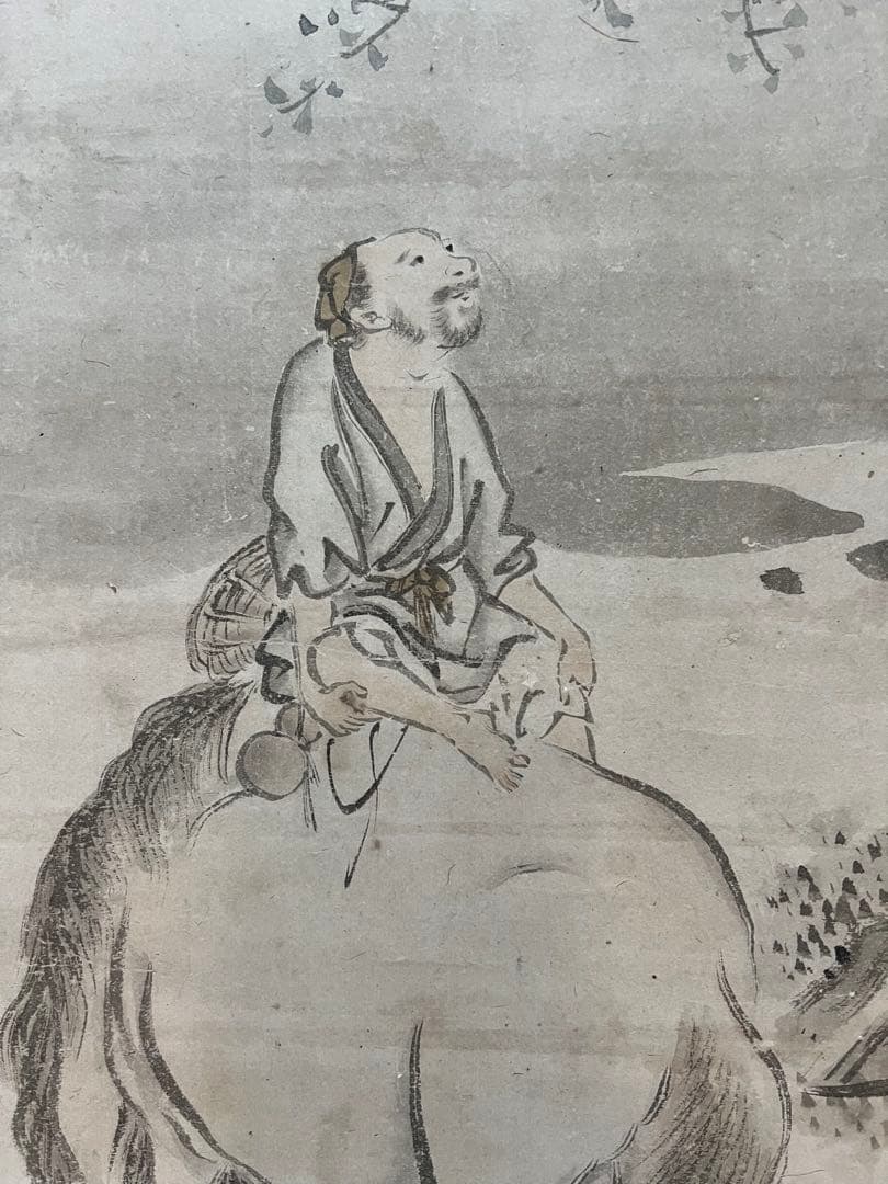 Pair of Hanging Scrolls Chinese Figures Hand-Painted on Paper with Box