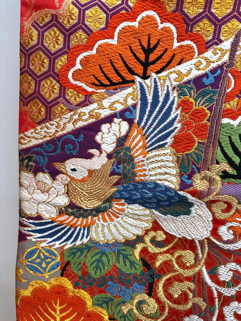 Iro-Uchikake Japanese Wedding Kimono Robe Karaori Phoenix Design Used
