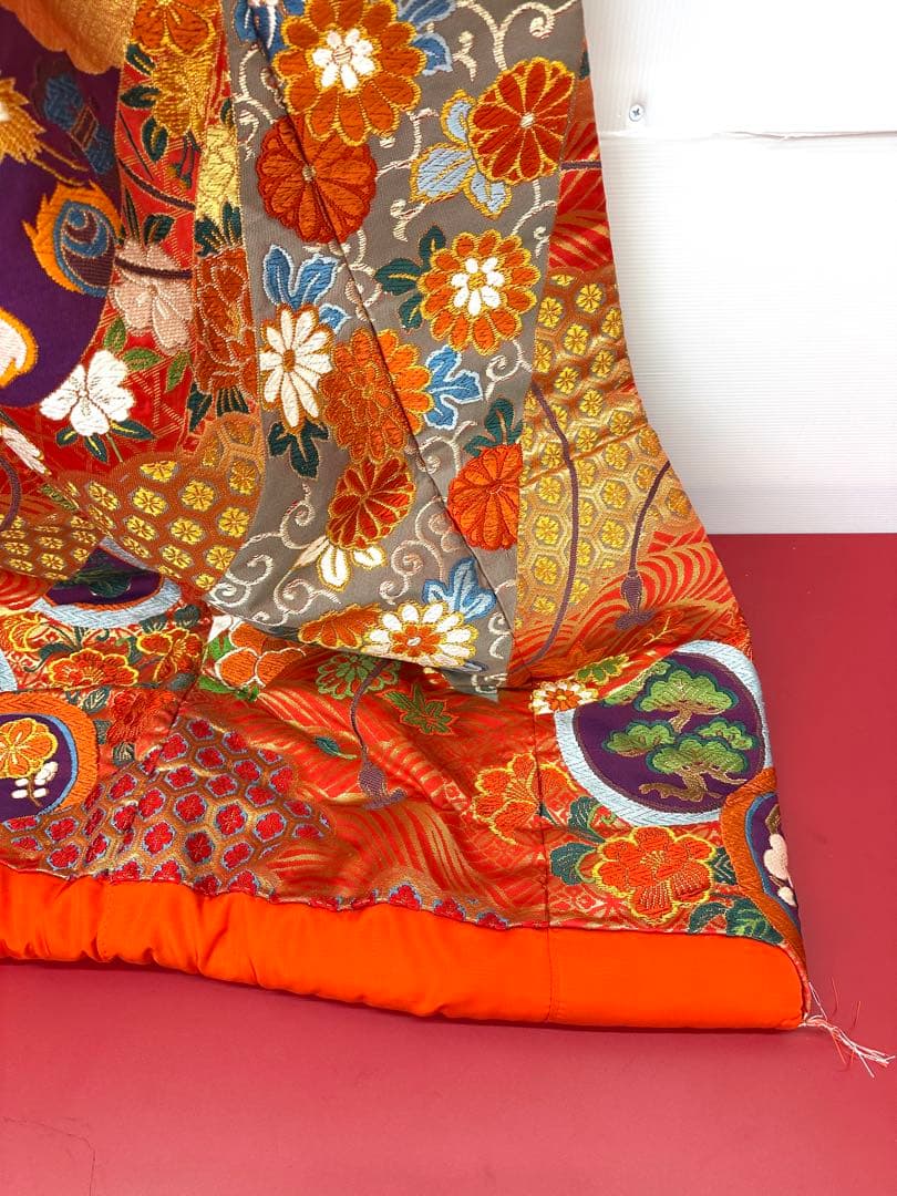 Iro-Uchikake Japanese Wedding Kimono Robe Karaori Phoenix Design Used