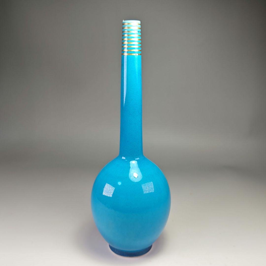 Nakamura Suiran Kiln Crane-Neck Flower Vase Asagi Kochi Tea Ceremony, Tomobako