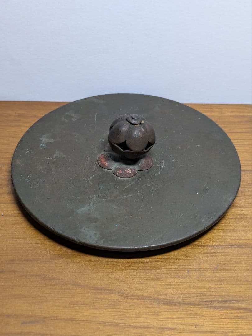 Ryubundo Tetsubin Copper Lid Only, Moonlit Sakura Design, Tea Ceremony