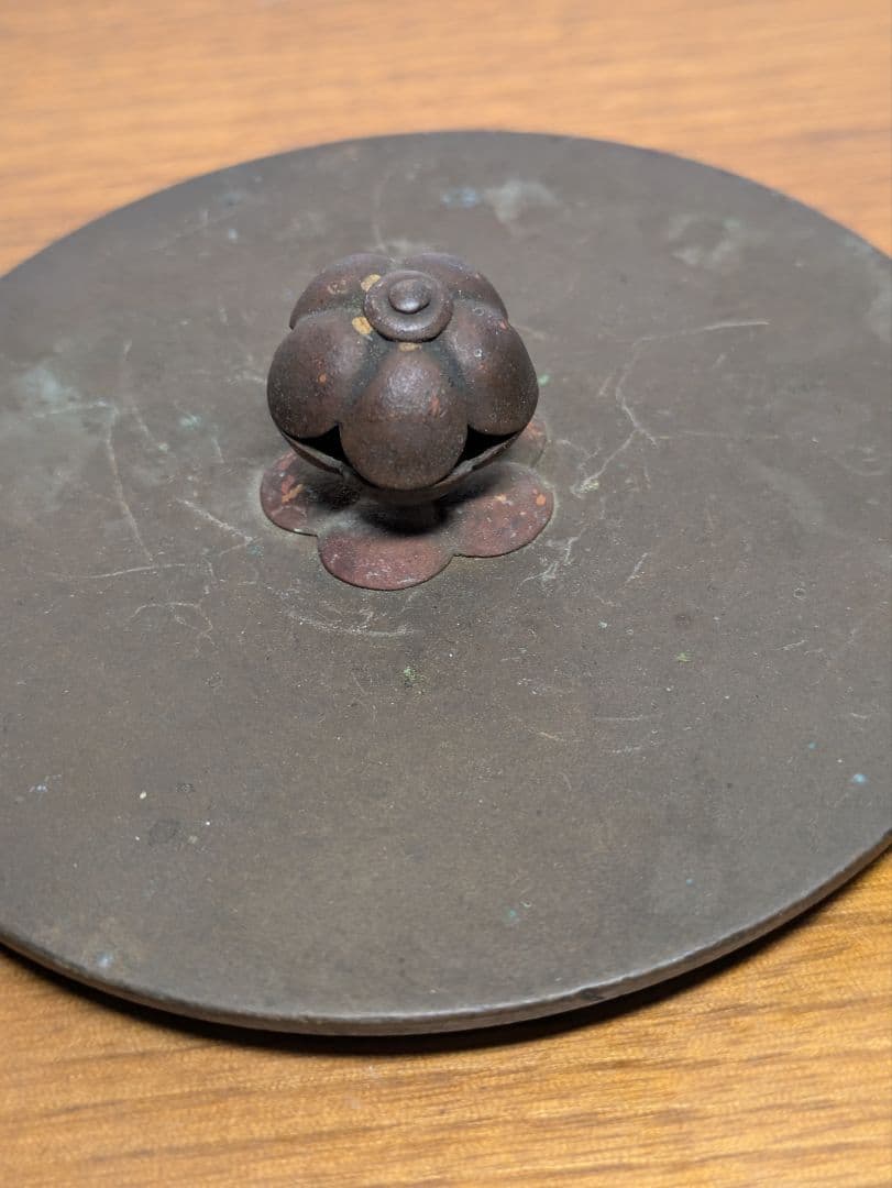 Ryubundo Tetsubin Copper Lid Only, Moonlit Sakura Design, Tea Ceremony