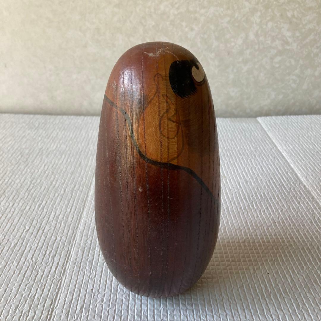 Daruma Daishi Kokeshi Wooden Folk Craft Figures Set of 2 Showa Vintage