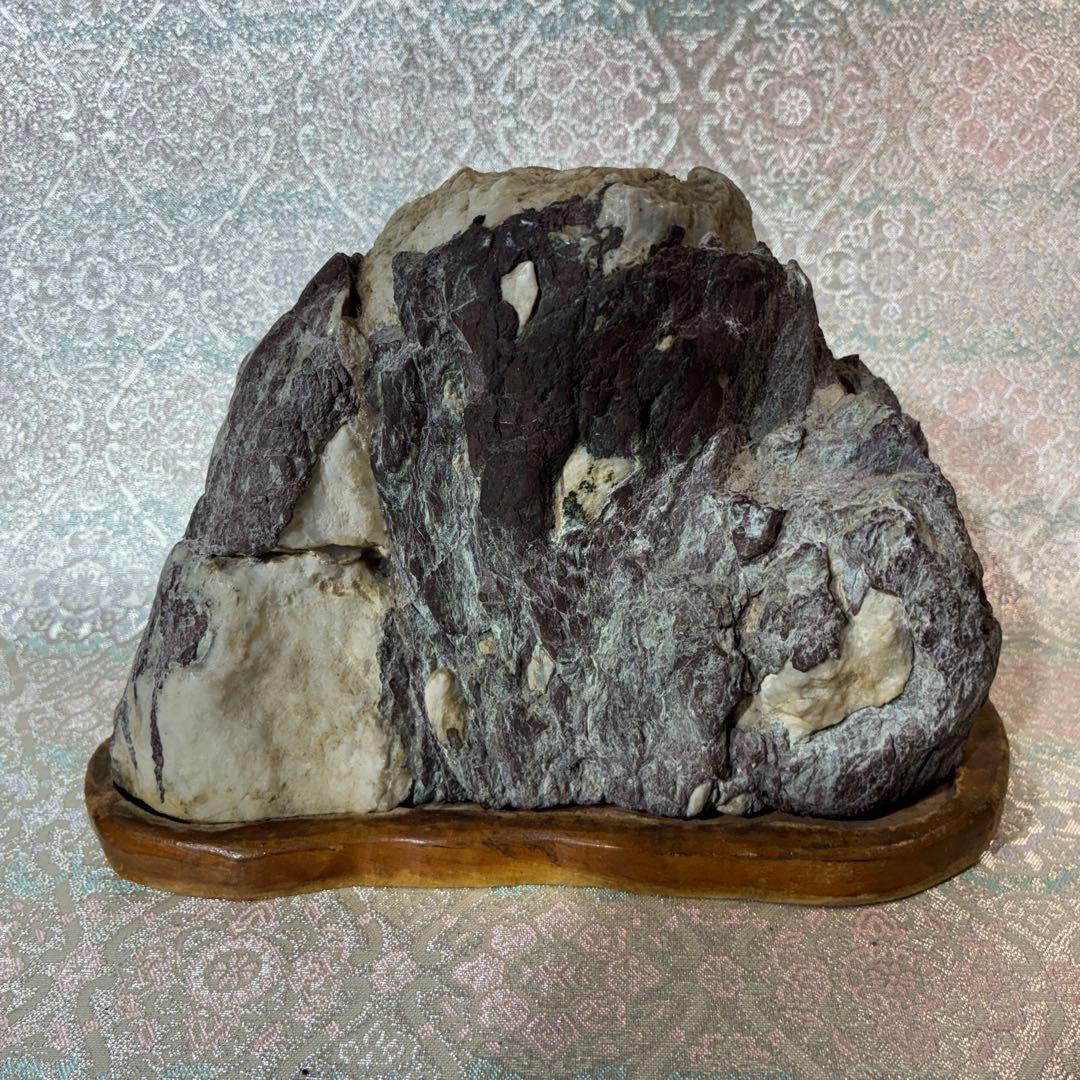 Japanese Suiseki Viewing Stone, Mountain-Shaped Stone with Stand