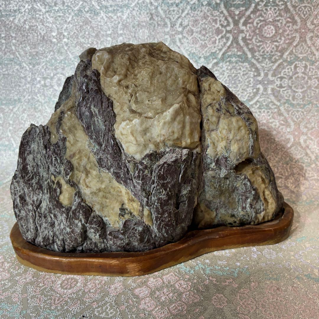 Japanese Suiseki Viewing Stone, Mountain-Shaped Stone with Stand