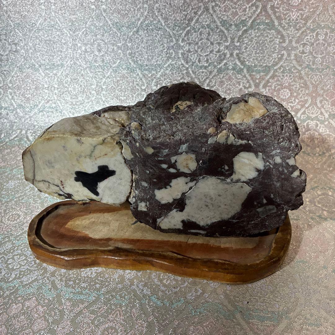 Japanese Suiseki Viewing Stone, Mountain-Shaped Stone with Stand