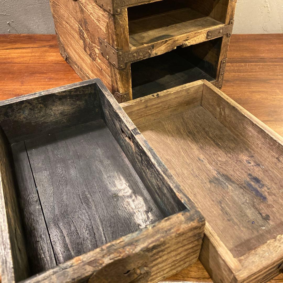 Meiji Period Japanese Cedar Suzuribako Writing Box with Small Drawers