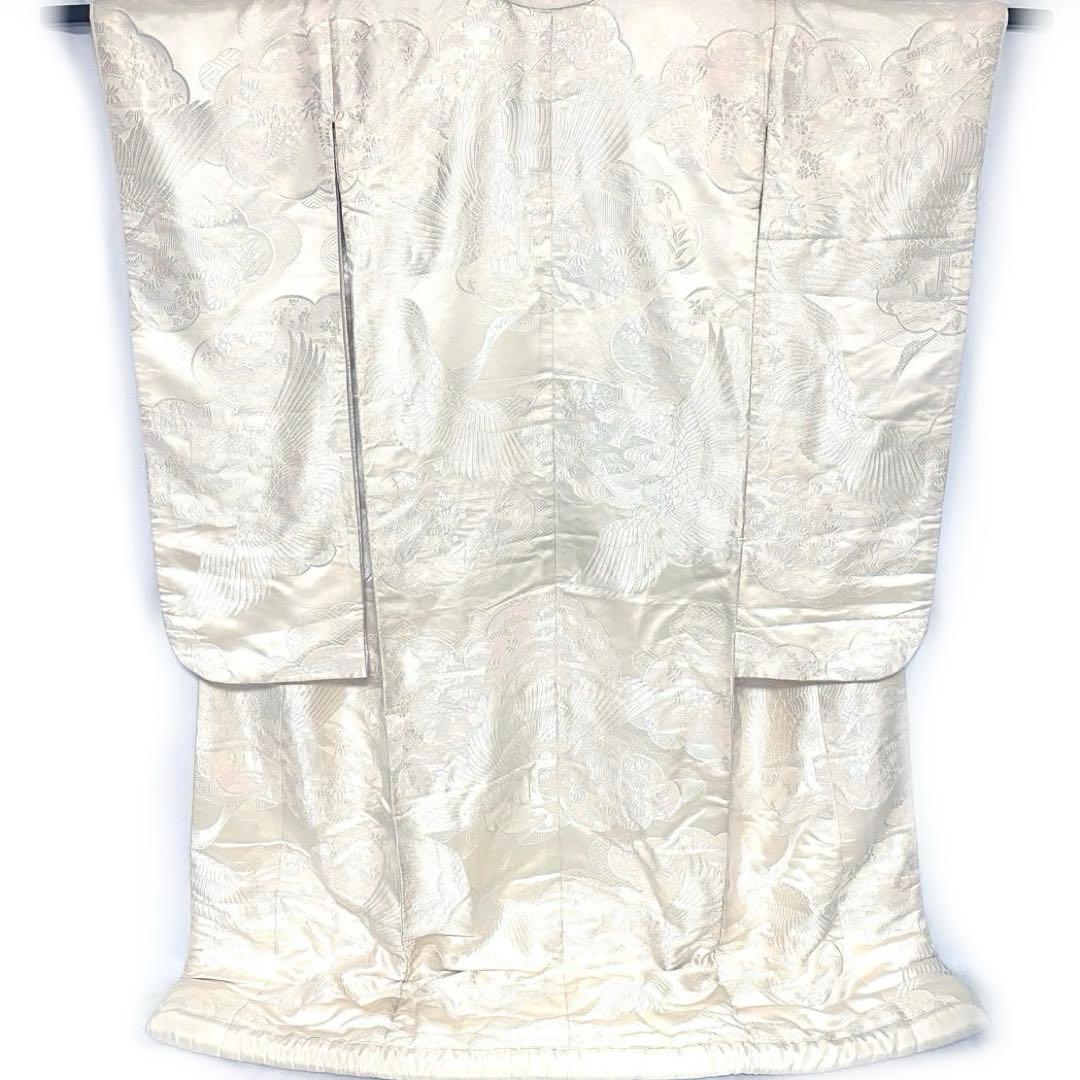 Uchikake Wedding Kimono Shiromuku Silk Karaori Crane White Pink Floral