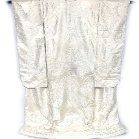 Uchikake Wedding Kimono Shiromuku Silk Karaori Crane White Pink Floral