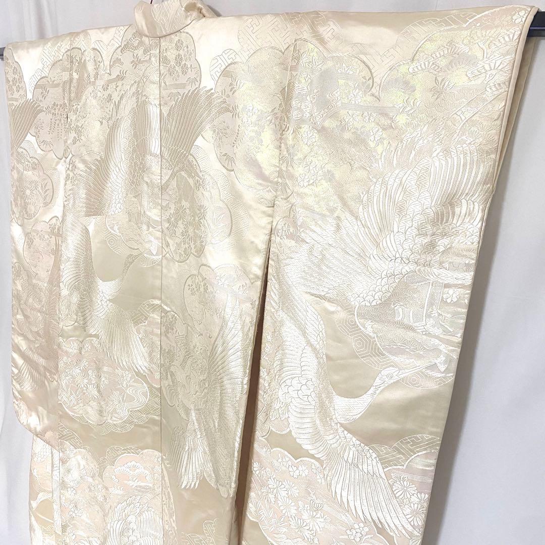 Uchikake Wedding Kimono Shiromuku Silk Karaori Crane White Pink Floral