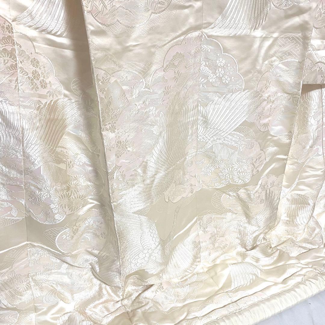 Uchikake Wedding Kimono Shiromuku Silk Karaori Crane White Pink Floral