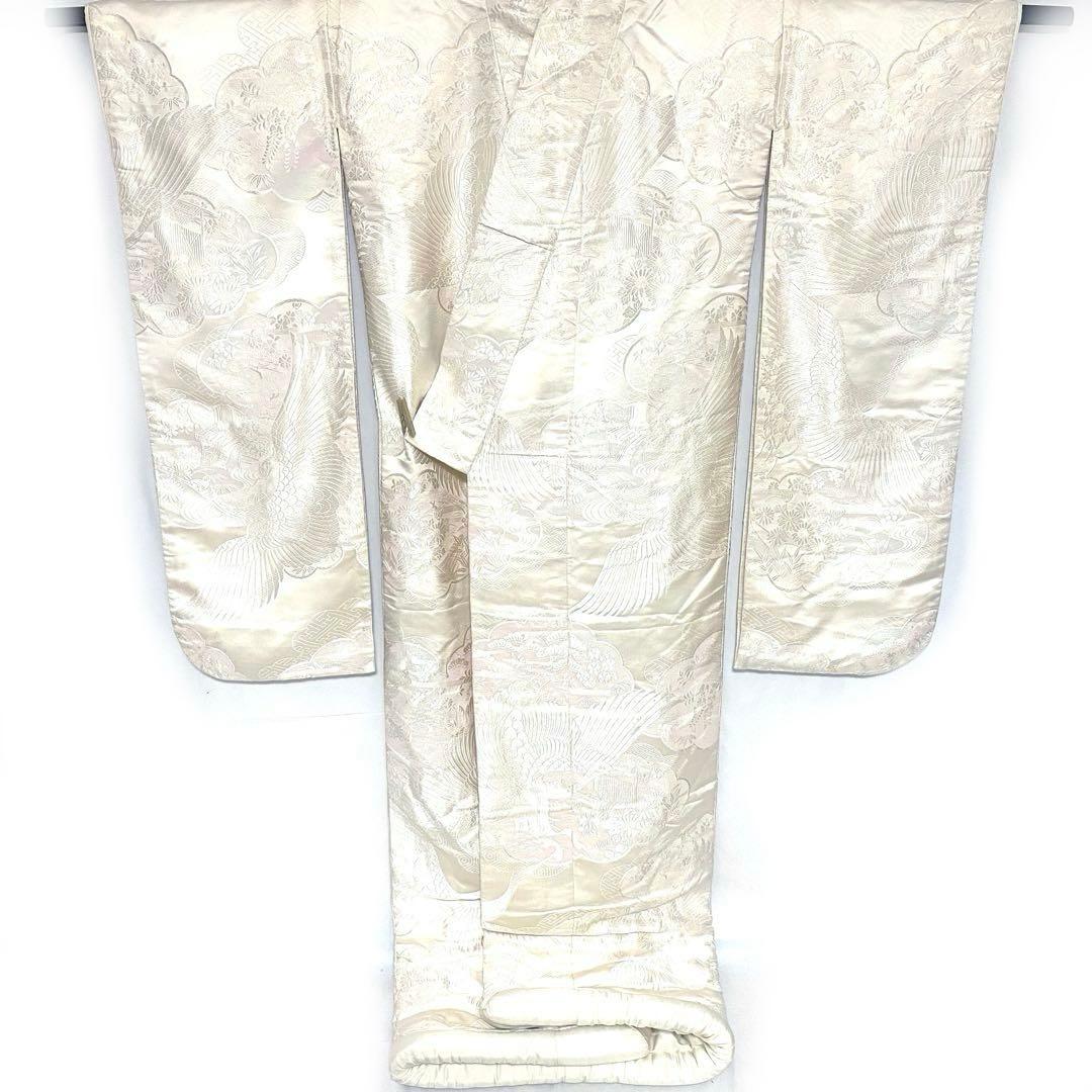 Uchikake Wedding Kimono Shiromuku Silk Karaori Crane White Pink Floral