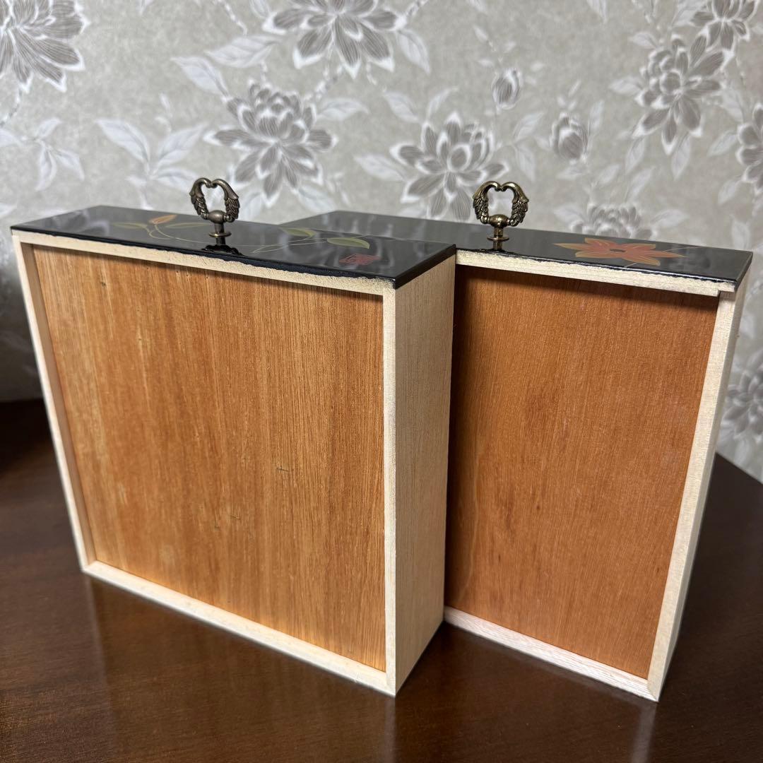 Japanese Small Wooden Chest of Drawers with Clematis Motif Hardware