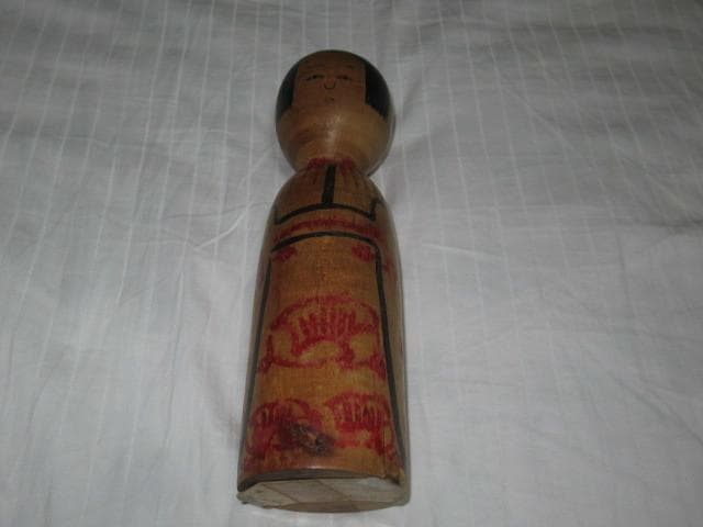 Kijiyama Kokeshi Doll by Kyutaro Ogura 1966 Akita Plum Blossom Apron 25.5 cm